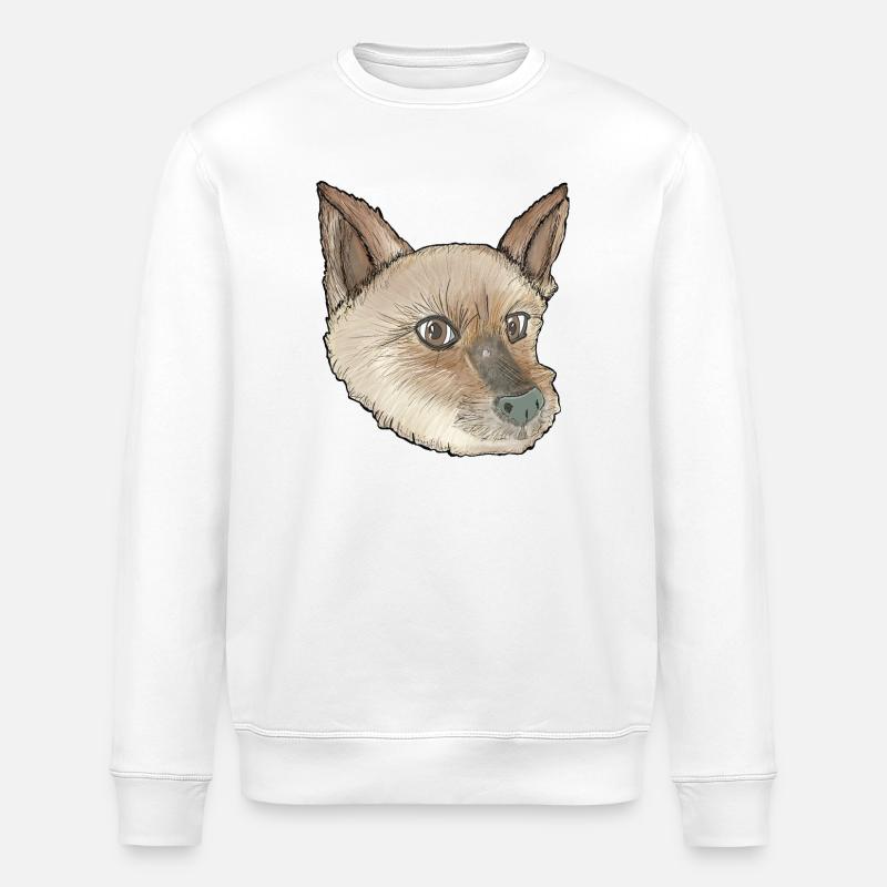 Augen der cachorro_Yorkie - Stanley/Stella Unisex Bio-Sweatshirt ROLLER - Weiß