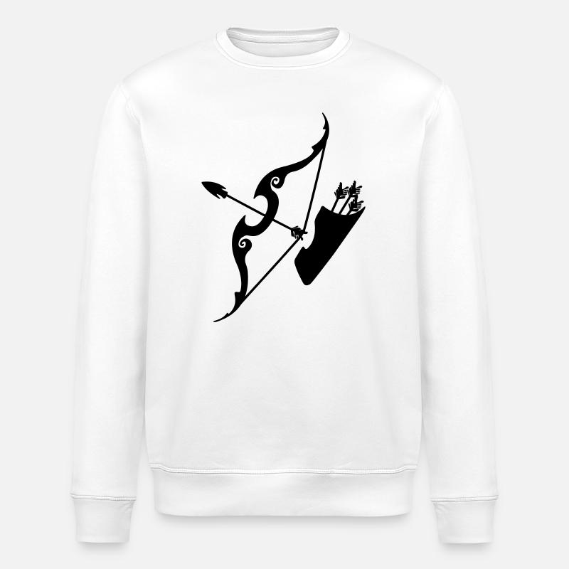 Schütze-Bogen mit Pfeilen - Stanley/Stella Unisex Bio-Sweatshirt ROLLER - Weiß