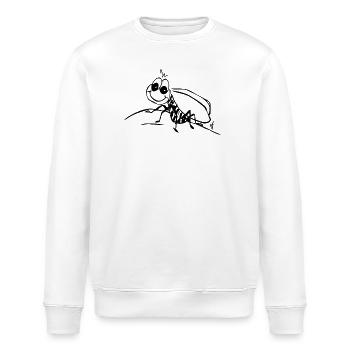 Biene. Die schüchterne Biene "Habt-mich-lieb" - Stanley/Stella Unisex Bio-Sweatshirt ROLLER - Weiß - Vorne - Nik (191cm)