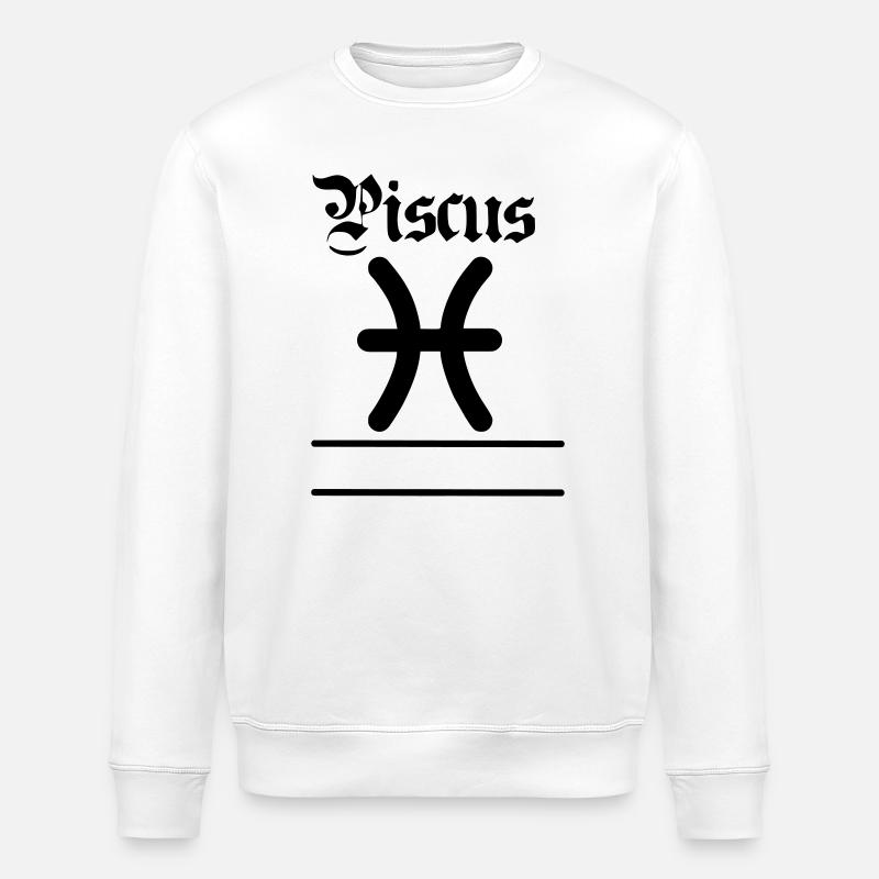 Piscus name banner Pisces - Stanley/Stella ROLLER Unisex Organic Sweatshirt - white