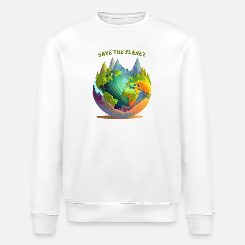 Rette den Planeten - Stanley/Stella Unisex Bio-Sweatshirt ROLLER - Weiß