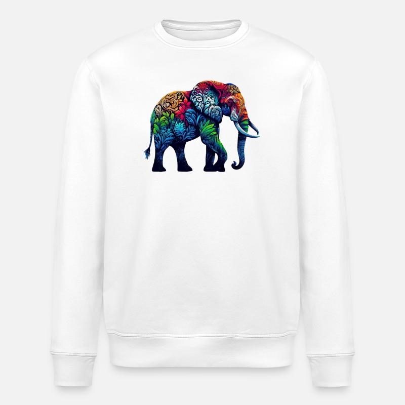 Elephant - Stanley/Stella ROLLER Unisex Organic Sweatshirt - white
