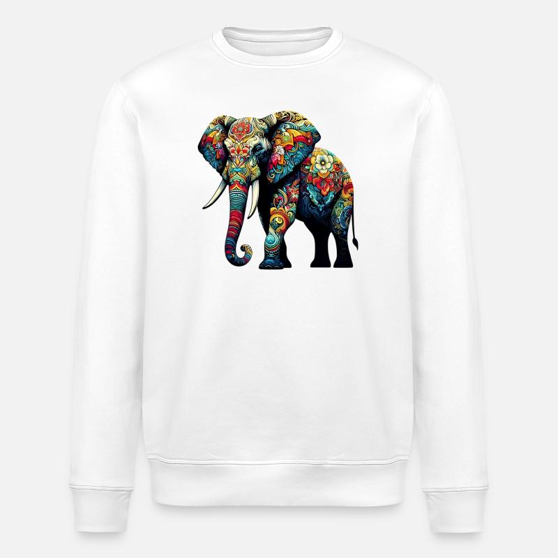 Elefant - Stanley/Stella Unisex Bio-Sweatshirt ROLLER - Weiß