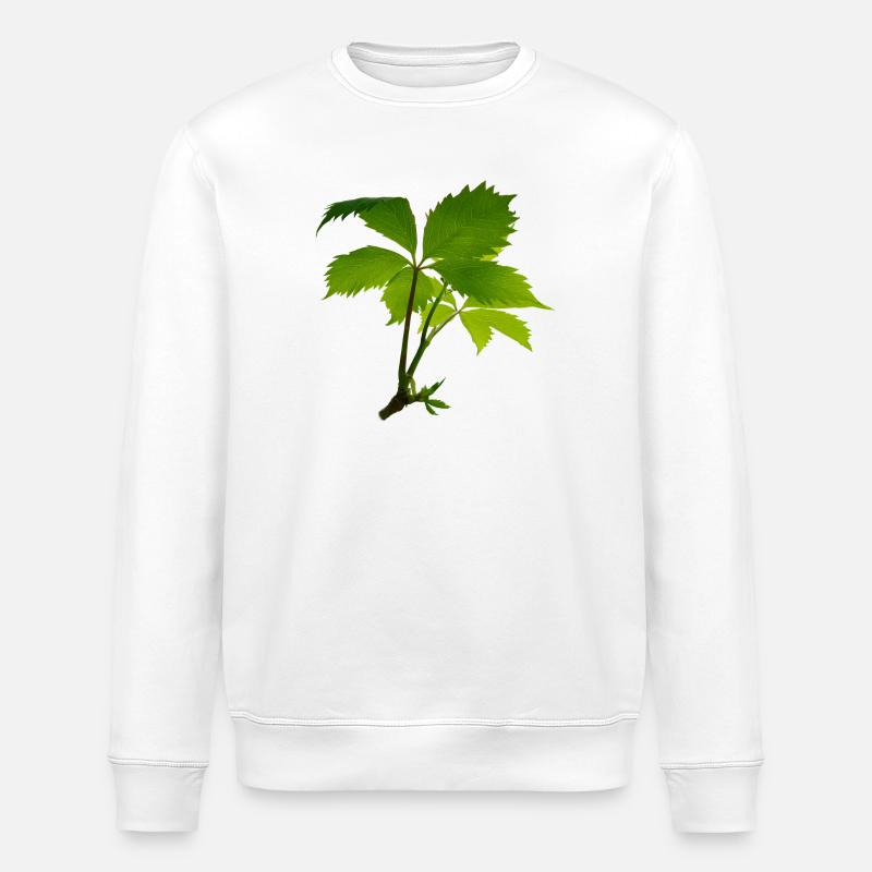 Jeune feuillage – branche verte de feuilles - Sweat bio ROLLER Stanley/Stella Unisexe - blanc