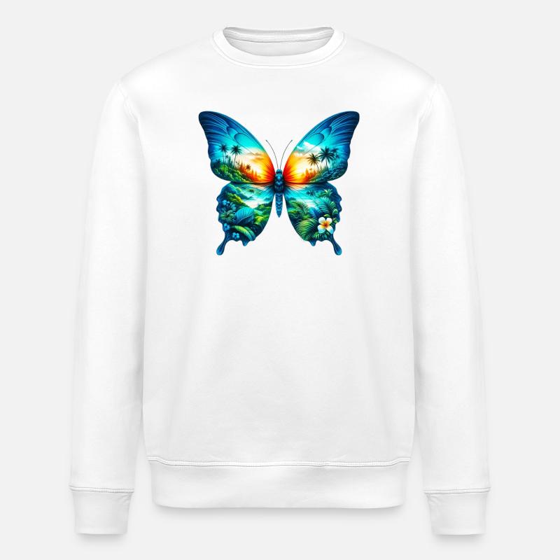 Papillon - Sweat bio ROLLER Stanley/Stella Unisexe - blanc
