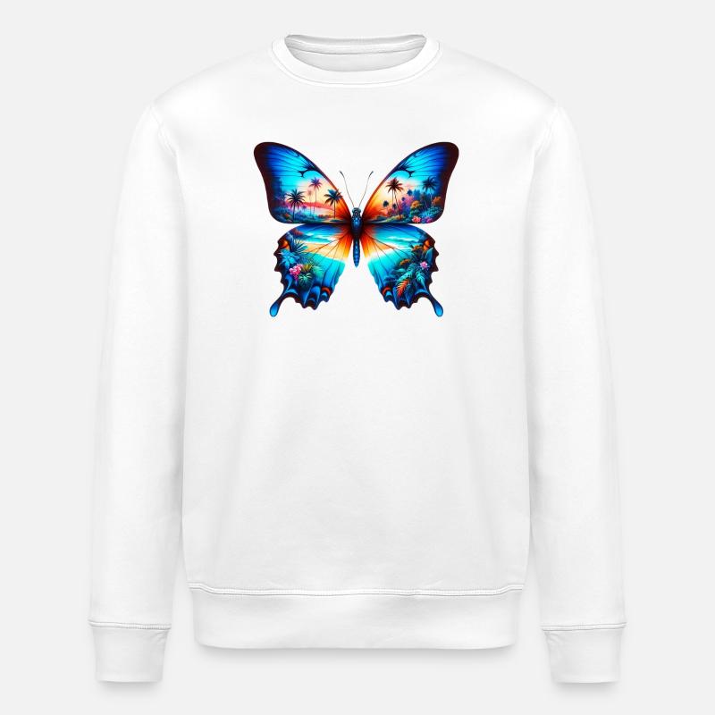Papillon - Sweat bio ROLLER Stanley/Stella Unisexe - blanc