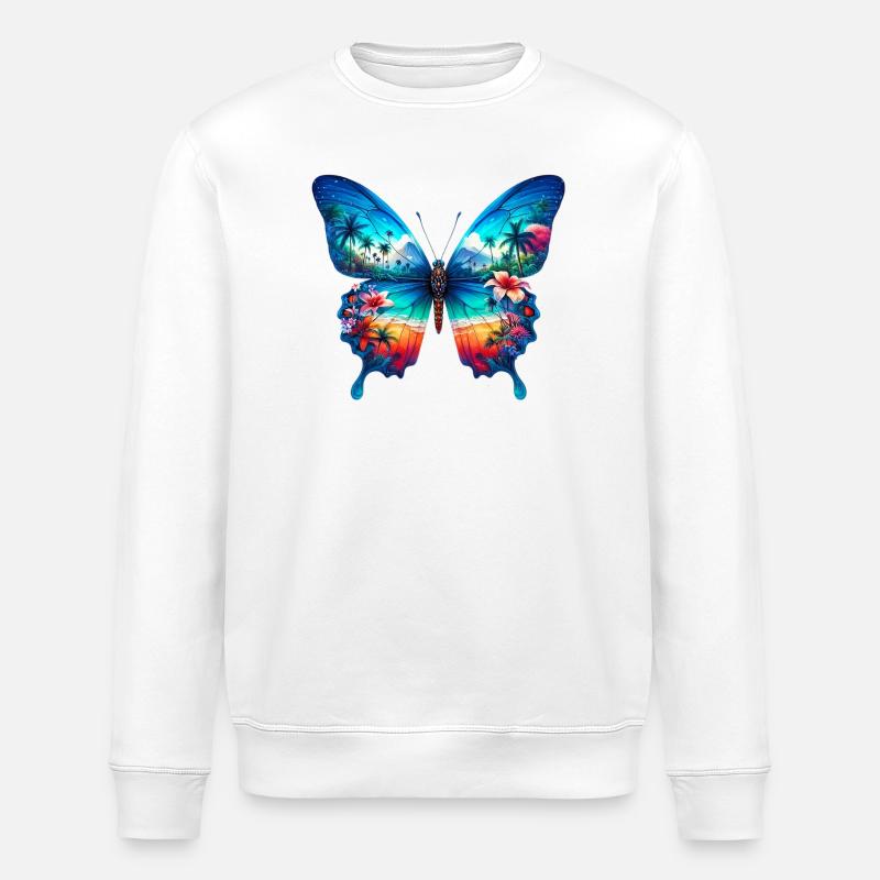 Papillon - Sweat bio ROLLER Stanley/Stella Unisexe - blanc