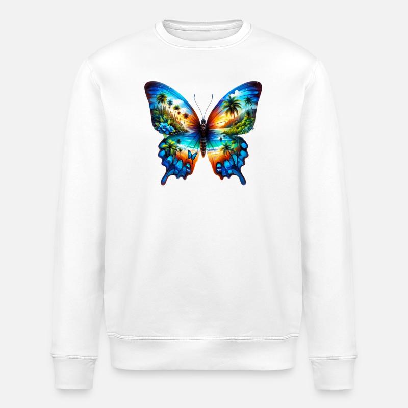 Papillon - Sweat bio ROLLER Stanley/Stella Unisexe - blanc