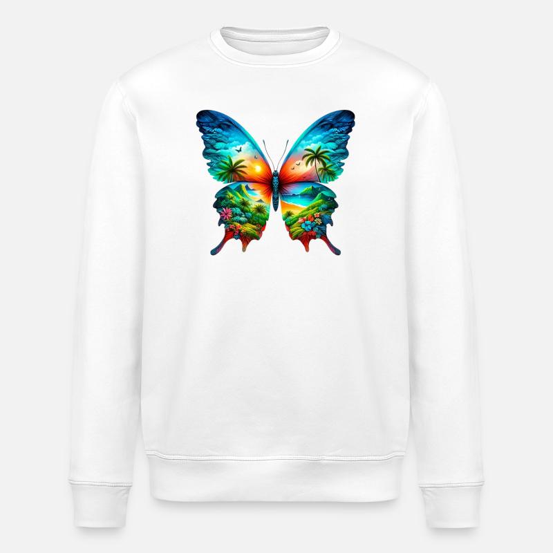 Papillon - Sweat bio ROLLER Stanley/Stella Unisexe - blanc