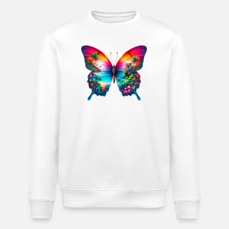 Papillon - Sweat bio ROLLER Stanley/Stella Unisexe - blanc