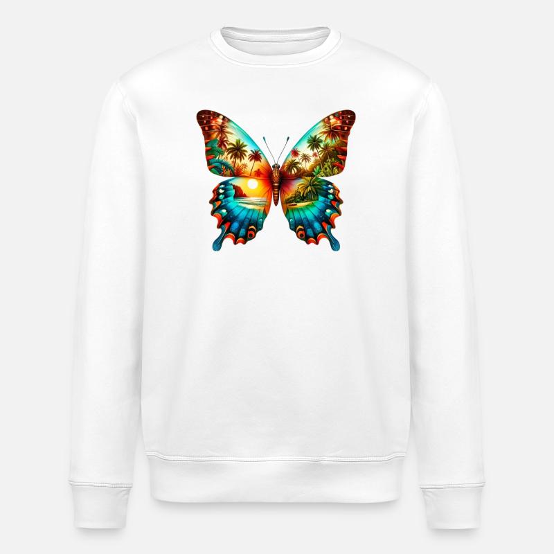 Papillon - Sweat bio ROLLER Stanley/Stella Unisexe - blanc
