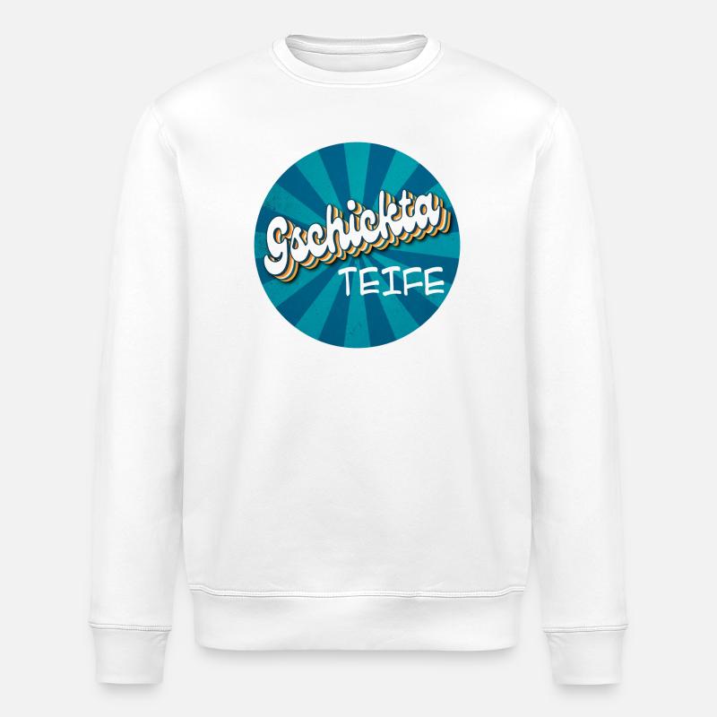 gschicka Teife - skillful devil, talented - Stanley/Stella ROLLER Unisex Organic Sweatshirt - white