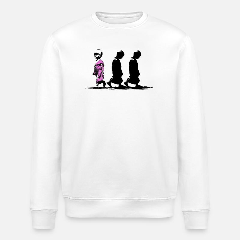 Neonpfad der Stille, sei anders - Stanley/Stella Unisex Bio-Sweatshirt ROLLER - Weiß