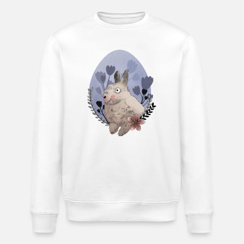 Illustration de lapin de Pâques - Sweat bio ROLLER Stanley/Stella Unisexe - blanc