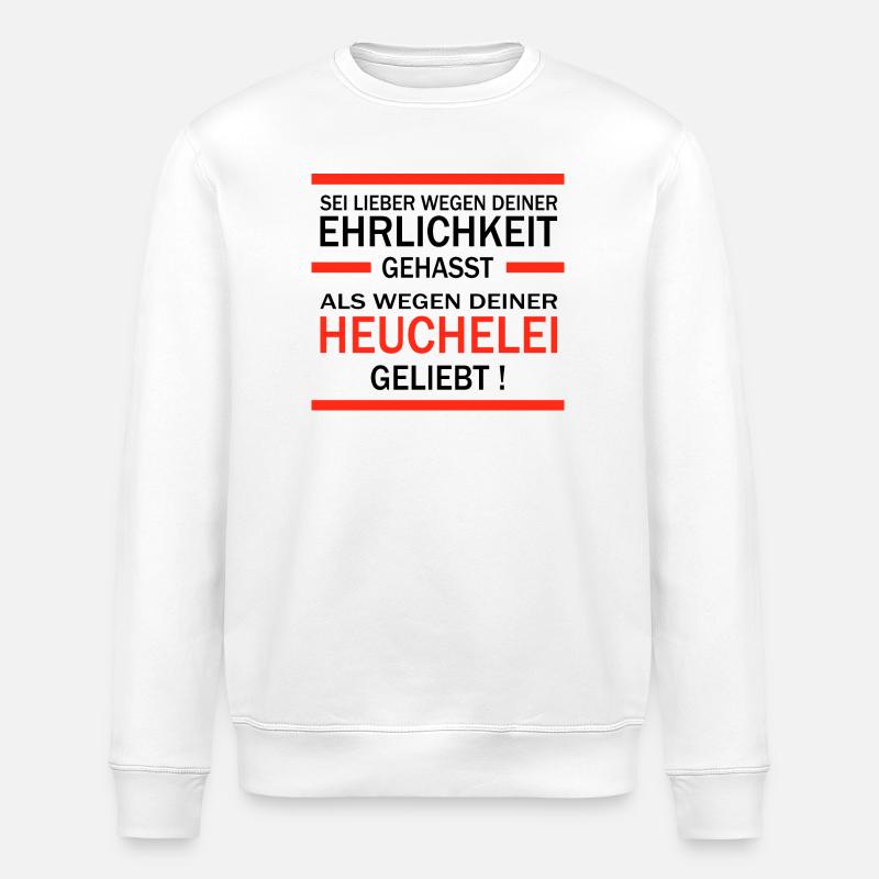 Honnêteté et hypocrisie - Sweat bio ROLLER Stanley/Stella Unisexe - blanc