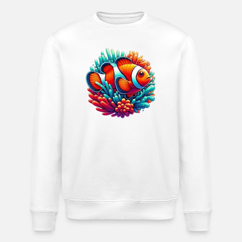 Clownfisch - Stanley/Stella Unisex Bio-Sweatshirt ROLLER - Weiß
