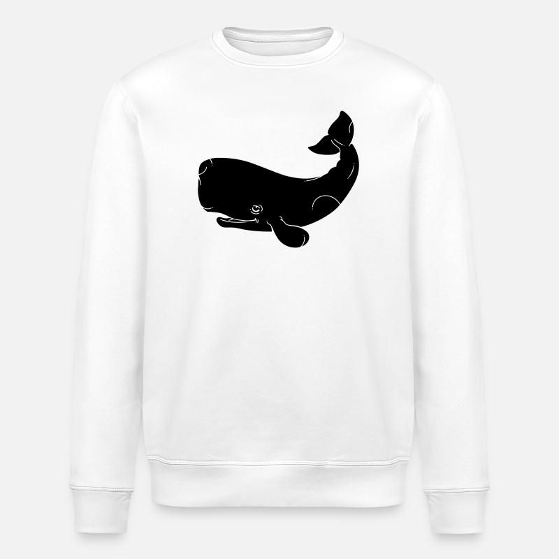 Whale - Stanley/Stella ROLLER Unisex Organic Sweatshirt - white