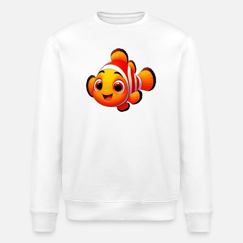 Poisson-clown - Sweat bio ROLLER Stanley/Stella Unisexe - blanc