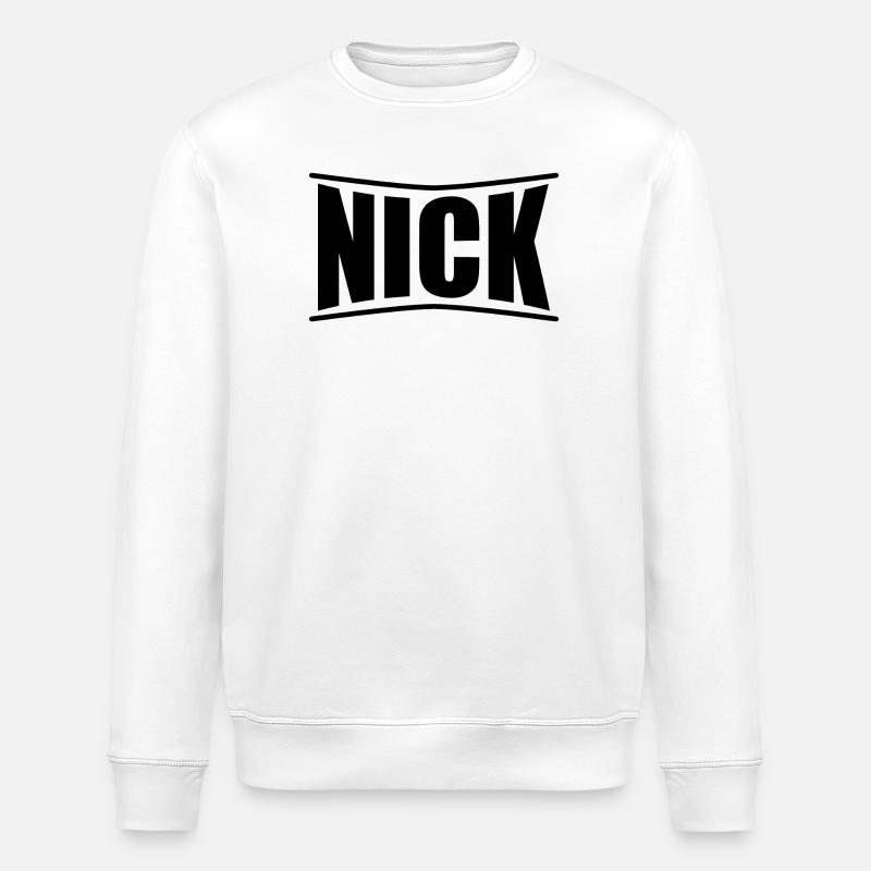 Nick T-Shirt T-Shirt Geschenkidee - Stanley/Stella Unisex Bio-Sweatshirt ROLLER - Weiß