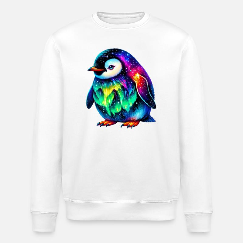 Aurora Borealis Pinguin - Stanley/Stella Unisex Bio-Sweatshirt ROLLER - Weiß