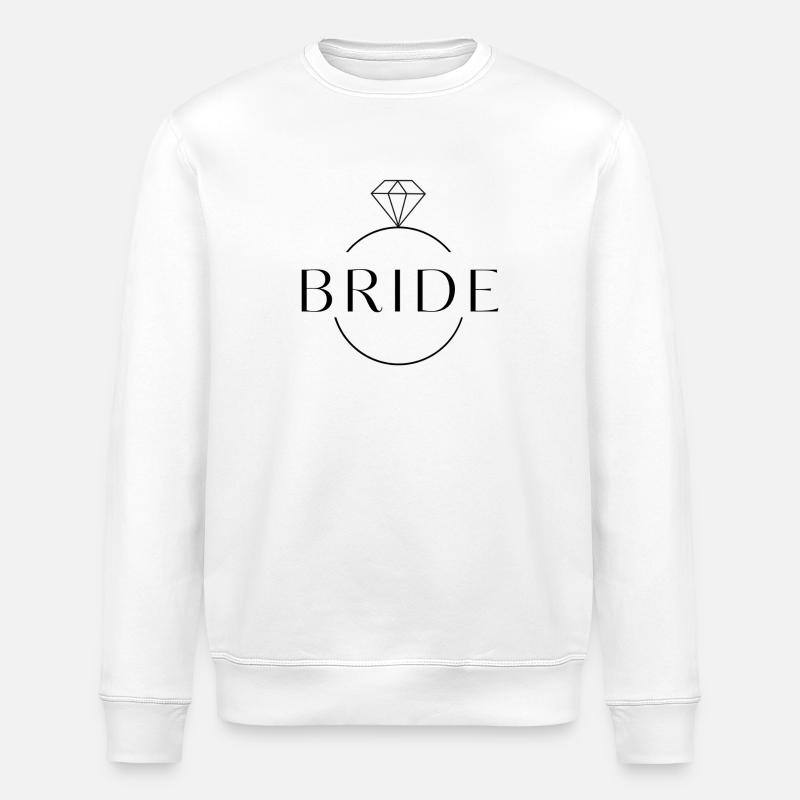 Team Bride Diamond Ring Personalizable - Stanley/Stella ROLLER Unisex Organic Sweatshirt - white