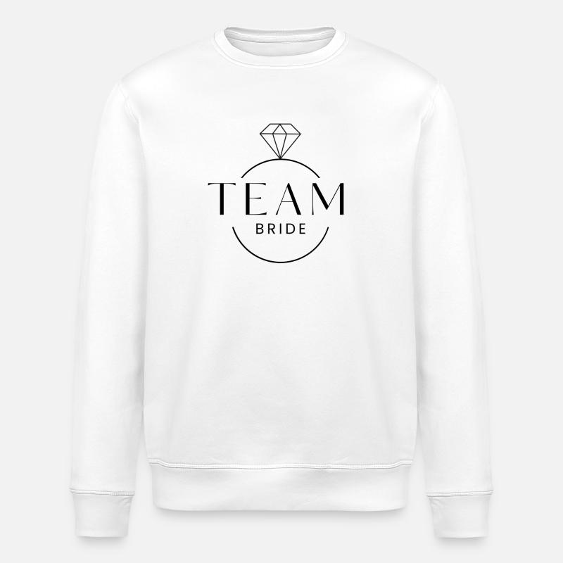 Team Bride Diamond Ring Personalizable - Stanley/Stella ROLLER Unisex Organic Sweatshirt - white