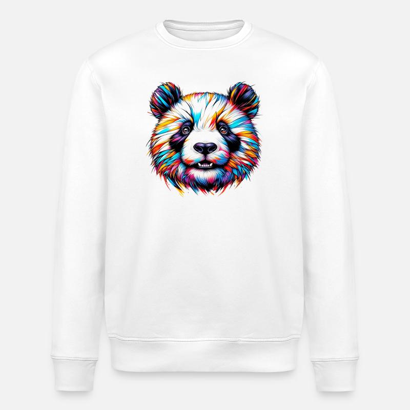 Panda - Stanley/Stella ROLLER Unisex Organic Sweatshirt - white