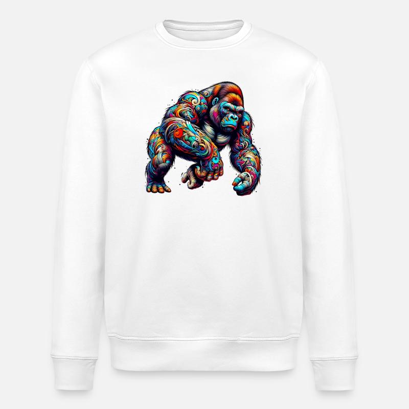 Gorilla - Stanley/Stella ROLLER Unisex Organic Sweatshirt - white