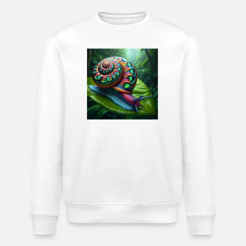 Mehrfarbige Schnecke - Stanley/Stella Unisex Bio-Sweatshirt ROLLER - Weiß