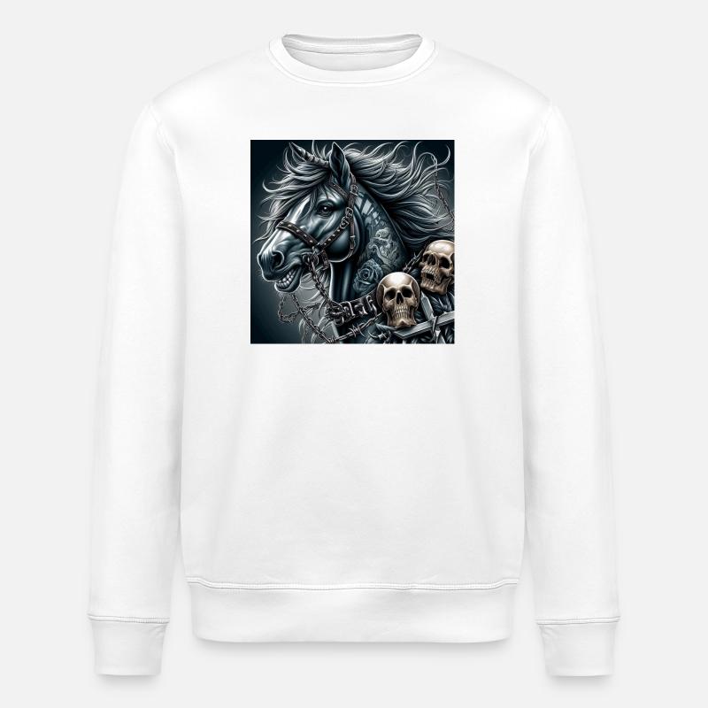 Schweres Pferd - Stanley/Stella Unisex Bio-Sweatshirt ROLLER - Weiß