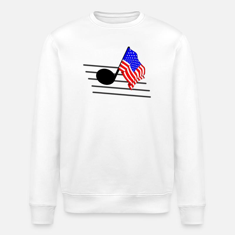 Flag Music Tone Flag États-Unis - Sweat bio ROLLER Stanley/Stella Unisexe - blanc