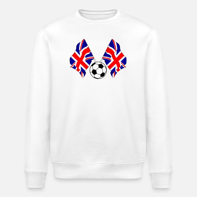 Deux drapeaux anglais football Angleterre - Sweat bio ROLLER Stanley/Stella Unisexe - blanc