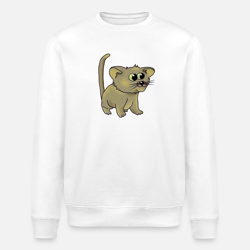 nette Katze - Stanley/Stella Unisex Bio-Sweatshirt ROLLER - Weiß