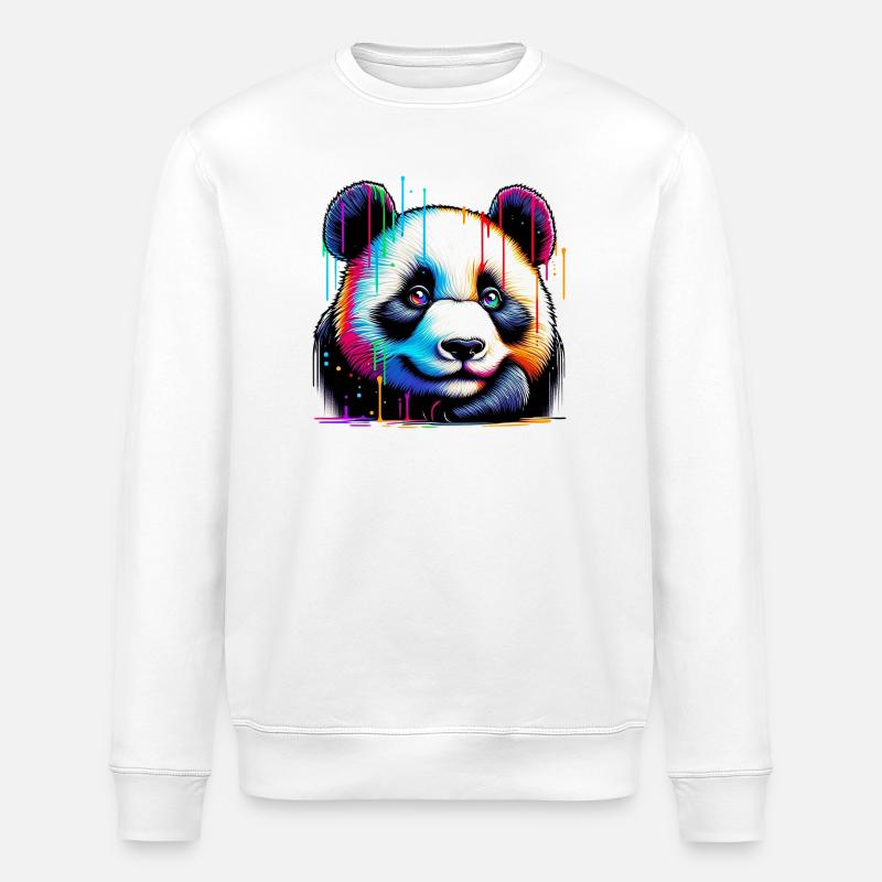 Panda - Stanley/Stella ROLLER Unisex Organic Sweatshirt - white