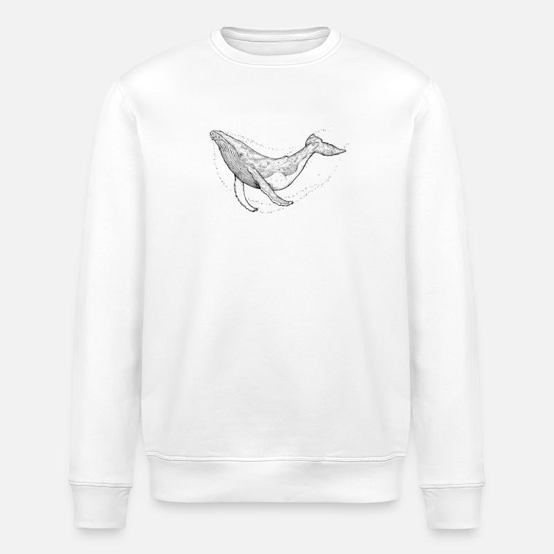 Humpback whale - Stanley/Stella ROLLER Unisex Organic Sweatshirt - white