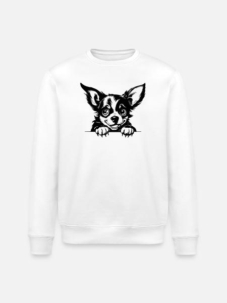 Naughty Chihuahua - Stanley/Stella ROLLER Unisex Organic Sweatshirt - white