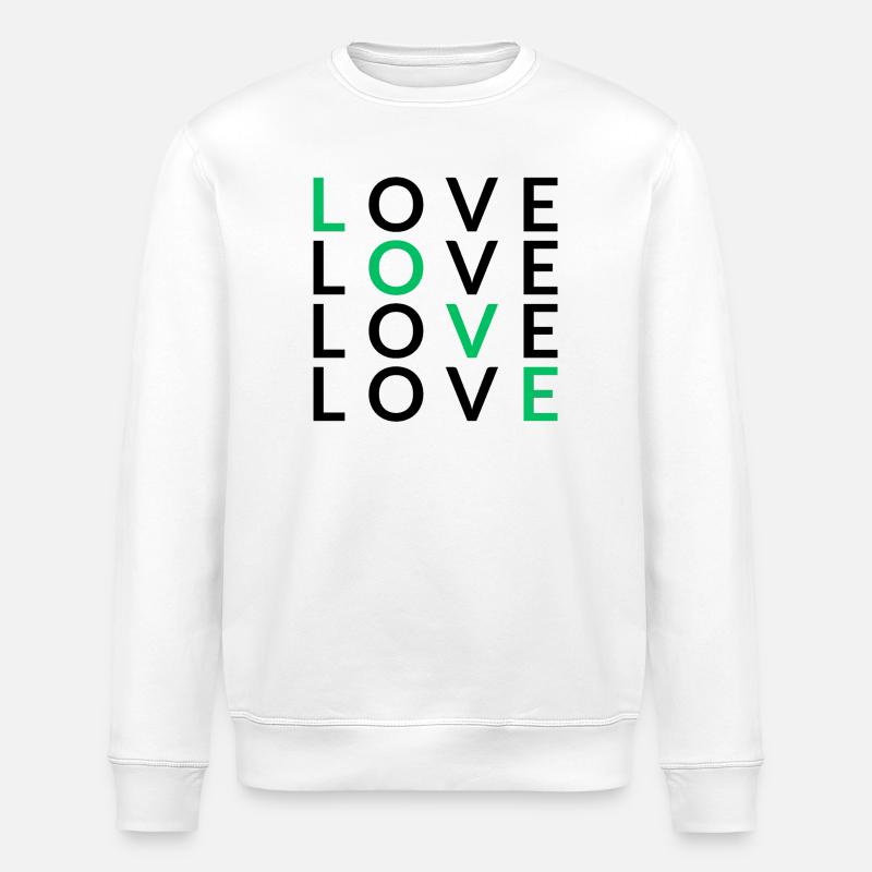 4 LOVE green - Stanley/Stella Unisex Bio-Sweatshirt ROLLER - Weiß
