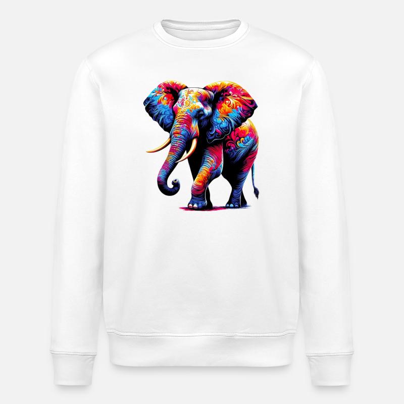 Elefant - Stanley/Stella Unisex Bio-Sweatshirt ROLLER - Weiß