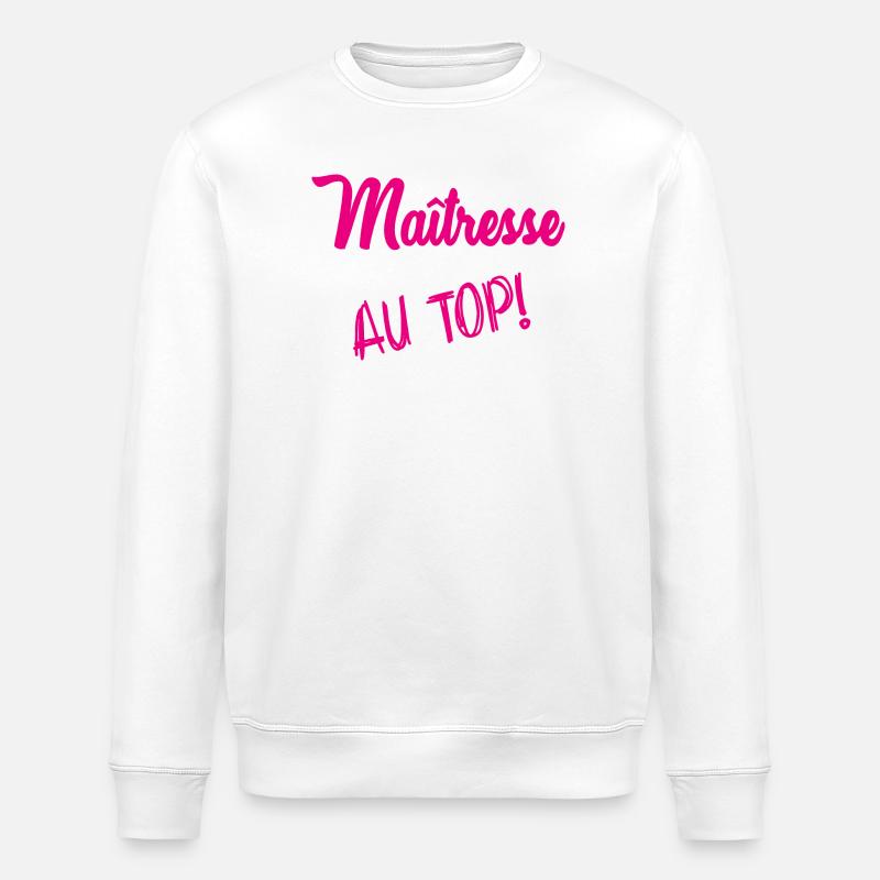 MAÎTRESSE. MERCI. MERCI MAÎTRESSE - Sweat bio ROLLER Stanley/Stella Unisexe - blanc