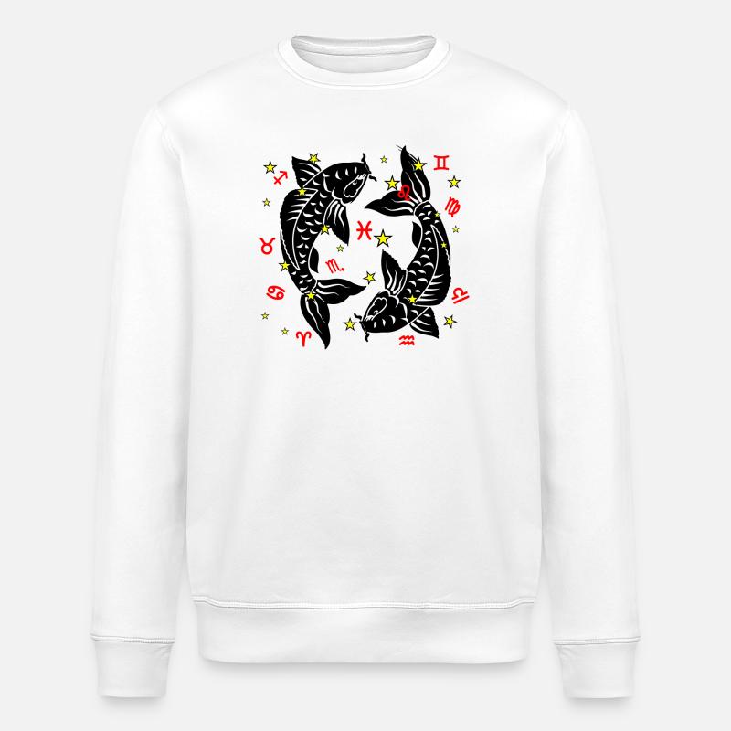 Sternzeichen Stern Logo Fische - Stanley/Stella Unisex Bio-Sweatshirt ROLLER - Weiß