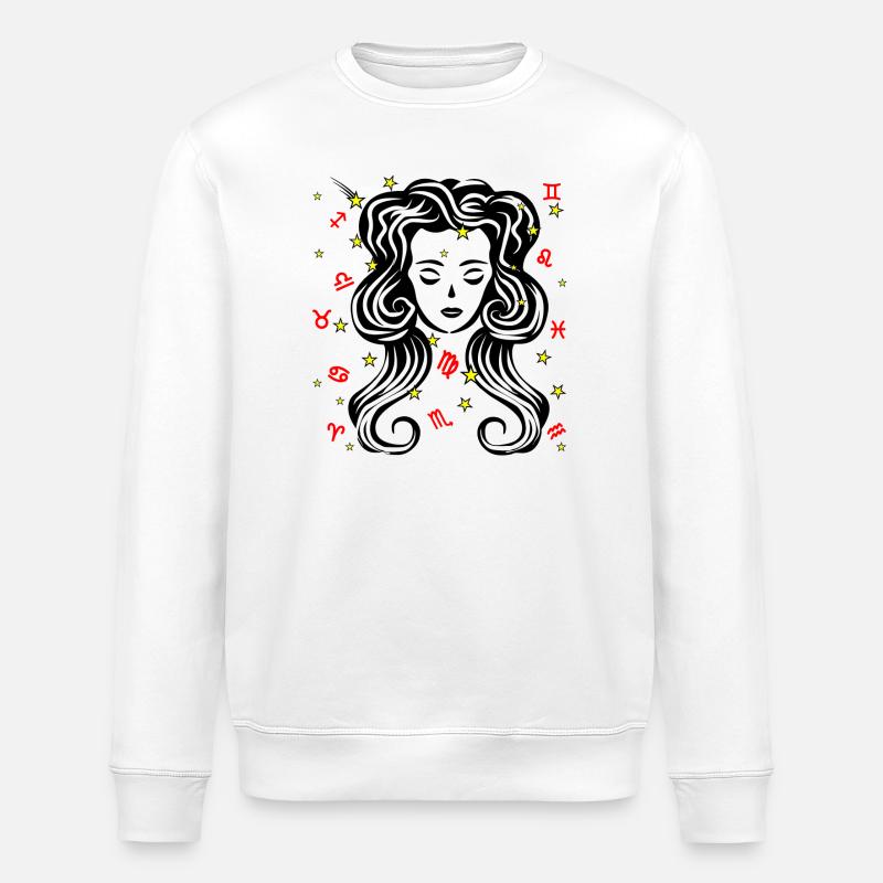 Sternzeichen Stern Logo Jungfrau - Stanley/Stella Unisex Bio-Sweatshirt ROLLER - Weiß
