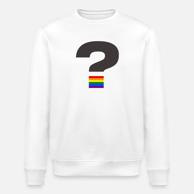 Pride Question Mark Graphic - Stanley/Stella ROLLER Unisex Organic Sweatshirt - white