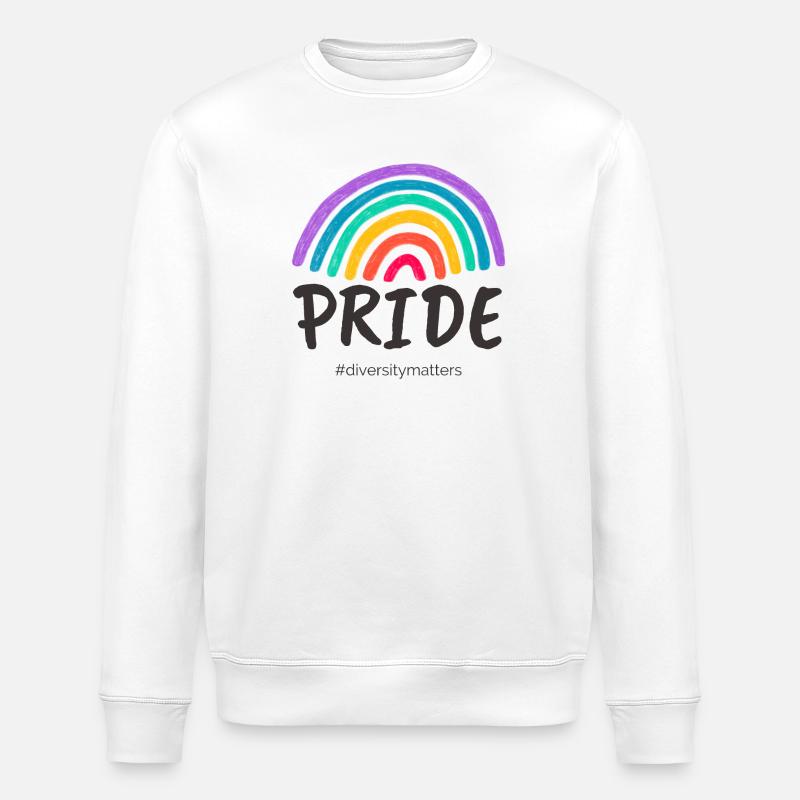 Pride noir - #diversitymatters - Sweat bio ROLLER Stanley/Stella Unisexe - blanc