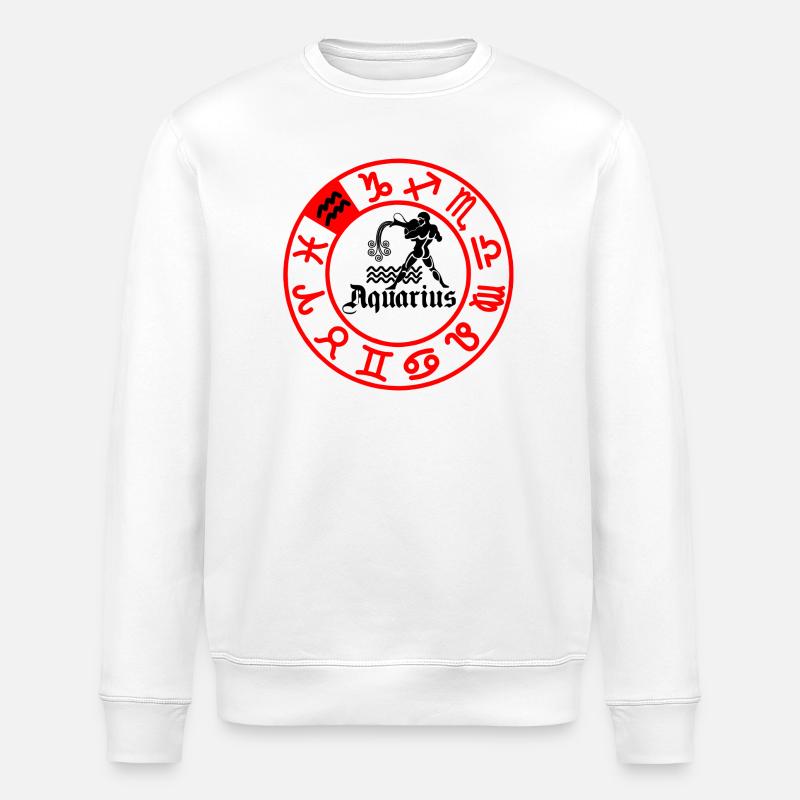 Zwölf Sternzeichen Wassermann Wassermann - Stanley/Stella Unisex Bio-Sweatshirt ROLLER - Weiß