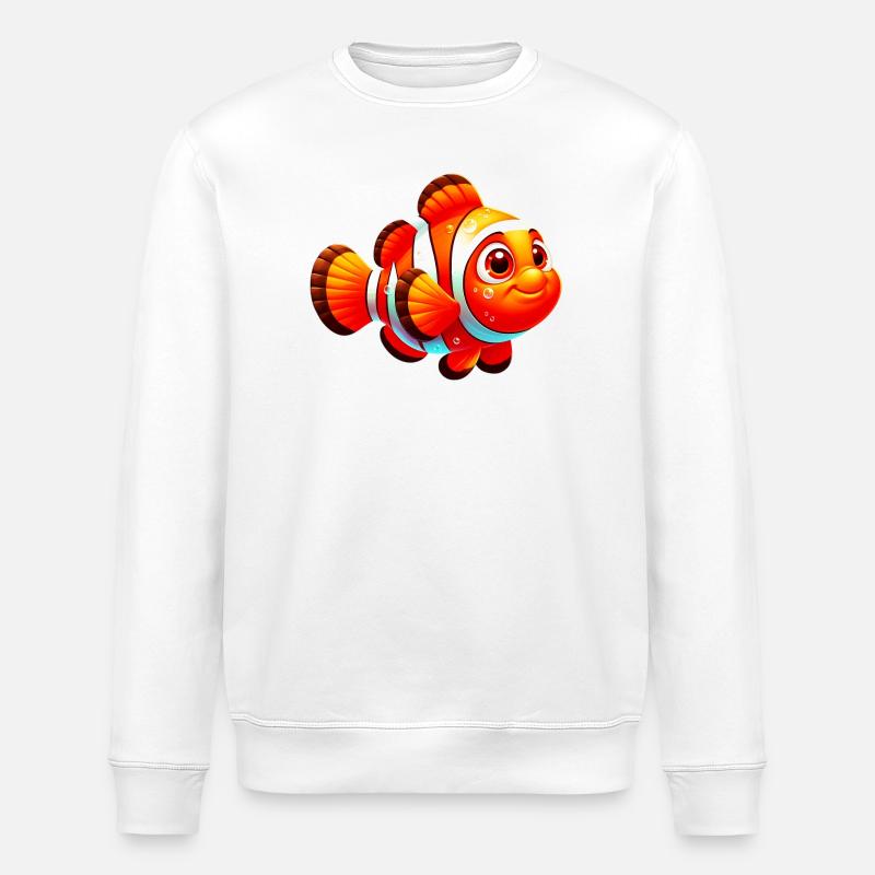 Poisson-clown - Sweat bio ROLLER Stanley/Stella Unisexe - blanc
