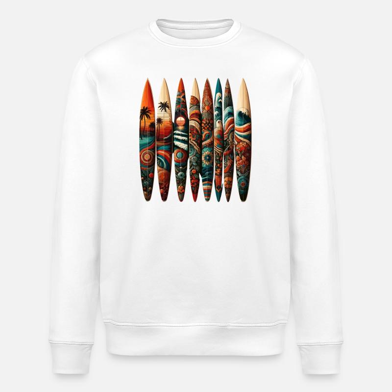 Look surf tropical - Sweat bio ROLLER Stanley/Stella Unisexe - blanc