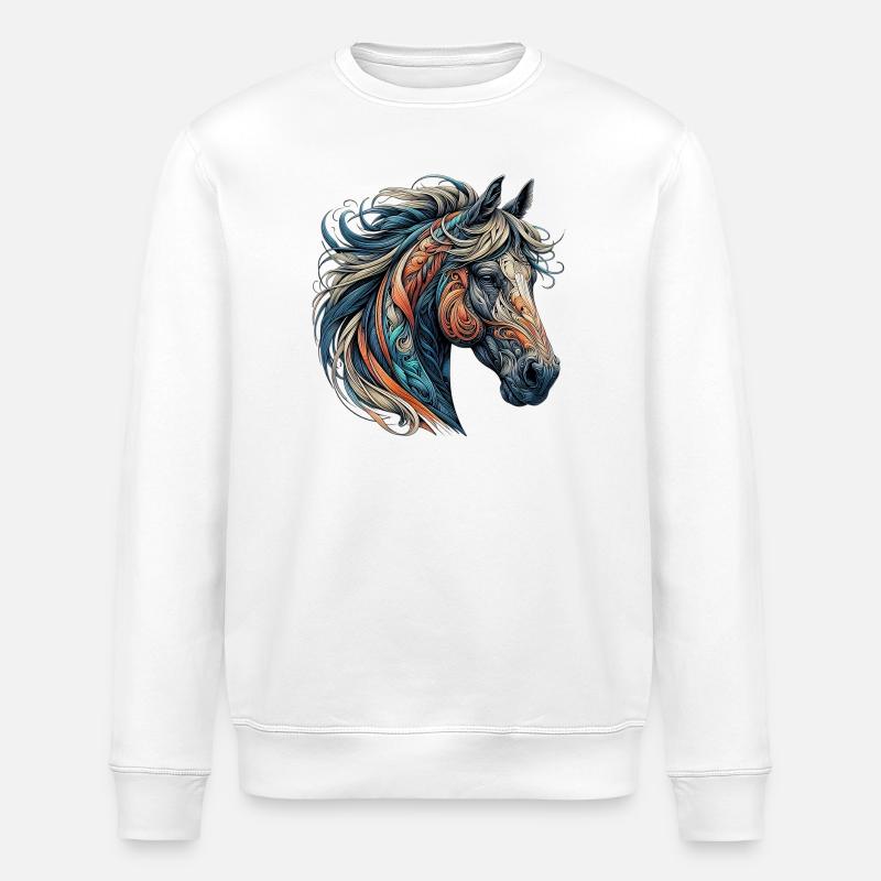 Cheval - Sweat bio ROLLER Stanley/Stella Unisexe - blanc