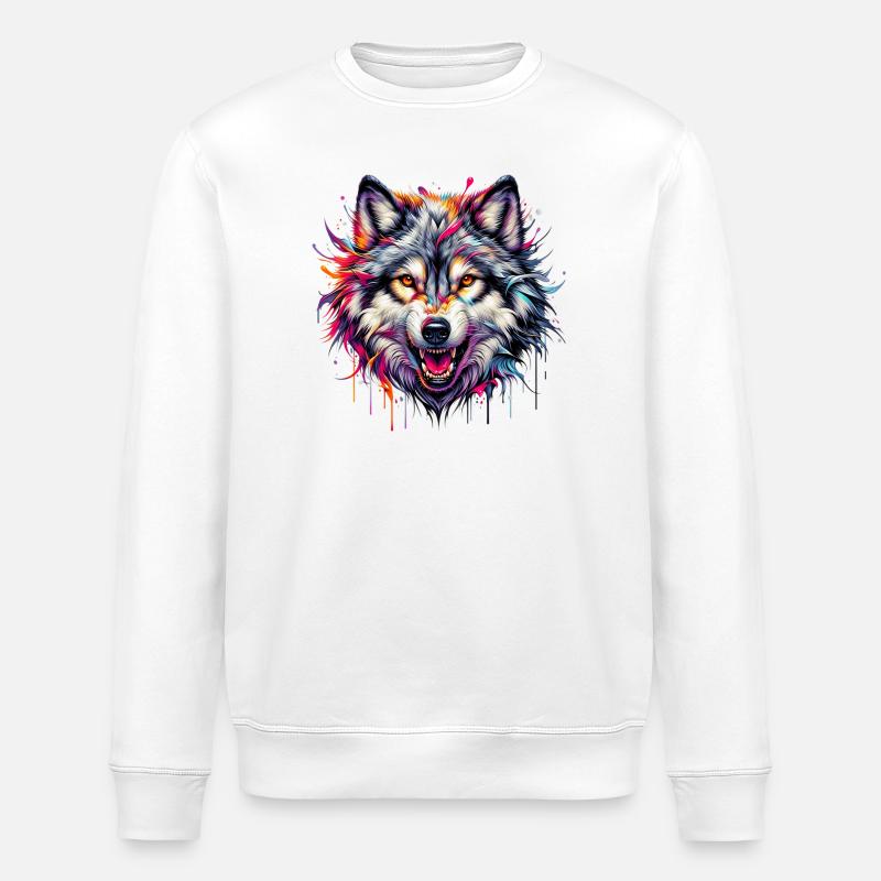 Wolf - Stanley/Stella Unisex Bio-Sweatshirt ROLLER - Weiß