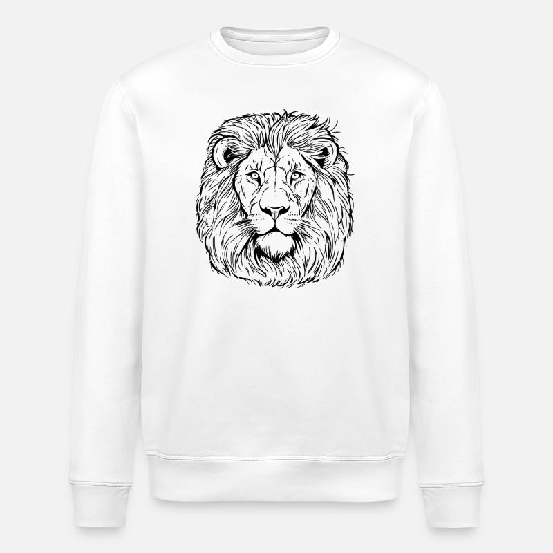 Löwe Portrait - Stanley/Stella Unisex Bio-Sweatshirt ROLLER - Weiß