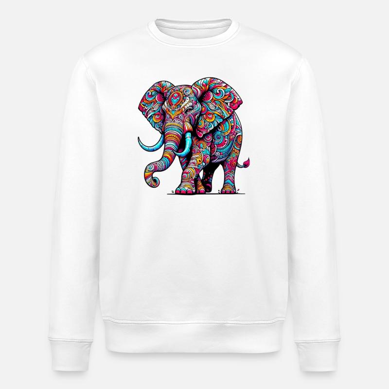 Elephant - Stanley/Stella ROLLER Unisex Organic Sweatshirt - white